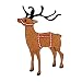 ID 8148B Santa Reindeer Patch Christmas Holiday Embroidered Iron On Applique