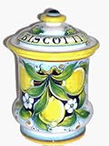 Lemon Italian Ceramic Biscotti Cookie Jar