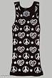 Mad Design Black Love Peace Sign Star Tank Top
