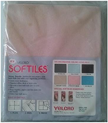 Softiles, 2601, Velcro, Vertical, Space Organizers, 10" x 12", Package of 2, Dusty Rose, With Double Sided Sticky Tape