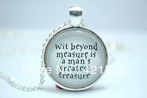 Pretty Lee 2015 Fashion Ravenclaw 'Wit Beyond Measure' Harry Potter Quote Necklace Pendant Art Jewelry Glass Cabochon Necklace Christmas gift