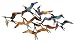 47" Japanese Raku Style Flying Seabird Flock Iron Wall Decor