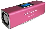 Produkt-Bild: MusicMan TXX3544 MA Soundstation/Stereo Lautsprecher mit integriertem Akku und LCD Display (MP3 Player, Radio, Micro-SD Kartenslot, USB Steckplatz) pink