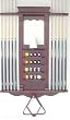 10 Billiard Cue Stick Pool Ball Wall Rack Made of Wood Mahogany Finish