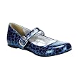 Womens Mary Janes Cute Animal Prints Blue Glitter Cheetah