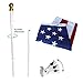 Annin Flagmakers 238 American Flag and Flagpole Set Estate kit-6 ft. 2 Section White Spinning Pole That Rotates 360 Degrees, 3 by 5 Foot, Nylon SolarGuard NYL-Glo