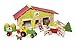 Jeujura 140 Pieces Wooden Construction Farm in Suitcase