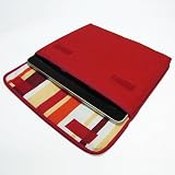 suono （スオーノ） ハンドメイド 第3世代 iPad インナーケース「FILO」（レッド・オレンジストライプ）.