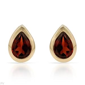 Earrings With 1.65ctw Genuine Garnets Crafted in 14K Yellow Gold Length 8mm