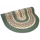 IMAGE OF Minuteman Sage Green Solids with Mauve Accents Braided Rug Size: 8' x 11'