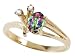 0.54 cts Genuine Mystic Rainbow Topaz and Diamond Ring - 14kt White or Yellow Gold