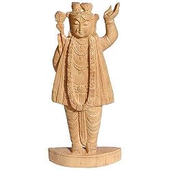 Lord Krishna Wood Carving Statues (jwcs057)