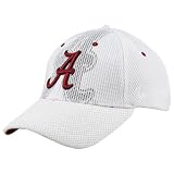 Zephyr Alabama Crimson Tide White Double Logo Flex-Fit Hat