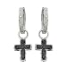 14K White Gold Sapphire and Diamond Cross Earrings