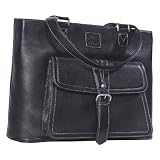 Black Clark & Mayfield: Stafford Leather Laptop Tote 15.4