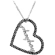 Licensed Black Rhinestone Playboy Heart Necklace