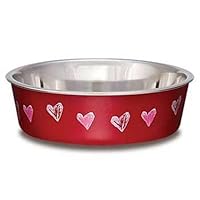 Loving Pets Hearts Bella Bowl for Pets, Small, 1-Pint, Valentine Red