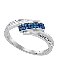 0.12CTW-BLUE DIA FASHION RING