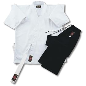 MAR Karate Uniform White Jacket & Black Trouser (100% Cotton)