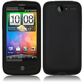 Black XYLO SuperTuff Soft Silicone Shell / Skin / Case for the HTC Desire Mobile Phone.