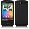 Black XYLO SuperTuff Soft Silicone Shell / Skin / Case for the HTC Desire Mobile Phone.
