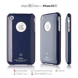 elago S3 Case for iPhone 3G/3GS (High Glossy)-Jean Indigo + Universal Dock Adapter + S2 Stand included