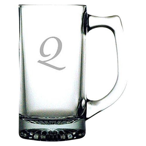 Script Monogram Beer Mug Set of 4 - Q
