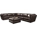 Milanese Brown 7 Pc Sectional and Ottoman