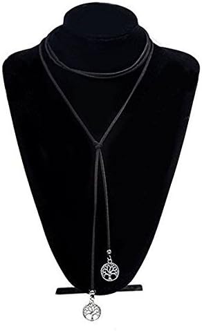 Choker Necklace Black Chokers for Women Fashion Jewelry for Women Leather Bolo Tree of Life Pendant