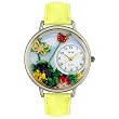 Unisex Butterflies Theme Yellow Leather