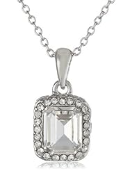 Roman Bride Simulated Crystal Pave Pendant Necklace, 19.5"