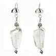 Green Amethyst Gemstone Bead Earrings on a Sterling Silver Petal Earwire, #7453