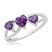 10k White Gold Heart-Shaped Amethyst Heart Ring, Size 6