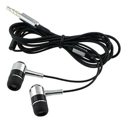 Black / Silver 3.5mm In-Ear Stereo Headset for Samsung Captivate SGH-i897 / Fascinate / Vibrant SGH-T959