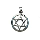 Star of David Sterling Silver Pentagram Pendant with Sterling Silver Snake Chain