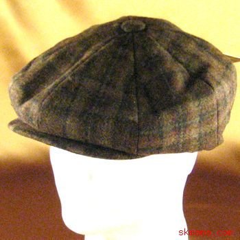 Buy 100% WOOL PLAID NEWSBOY GATSBY DRIVER CAP HAT * DARK BROWN * Small / Medium