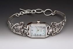 Silver Spoon Mother of Pearl Rectangular Unique Watch Phoebe