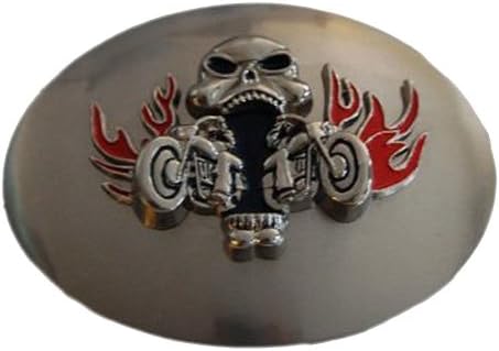 Flame Skull Collision Design Steel Belt Buckle