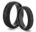 His & Her's 8MM/6MM Tungsten Carbide Black _ Wedding Band Ring Set (Available Sizes 4-14 Including Half Sizes)