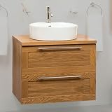 (589HPD-5/RW1) Miller Oakland Round Vanity Unit - Natural Oak
