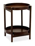 Winsome 94219 Antique Walnut Beechwood TABLE 2-TIER RND REMOVABLE TRAY