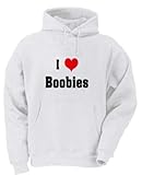 I Love/Heart Boobies Adult Hooded Sweatshirt LARGE
