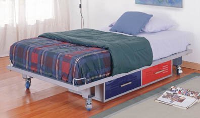 Twin Size Bed in Silver Finish - Teen Trends Collection