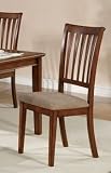 Set of 2 Dining Chairs Slate Back Design in Chestnut Finish