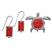 Sterling Silver Cinnabar Turtle Pin Pendant and Cinnabar Earrings Set By Sajen