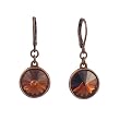 Earrings - E434 - Rivoli Style - Swarovski (TM) Crystal set into Copper Backing ~ Smoky Topaz