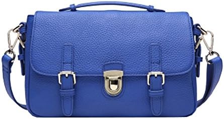 QingTong Women's Daily Autumn Blue Leather Hand-bag