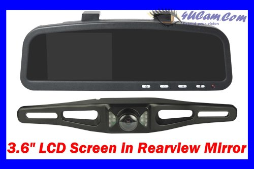 4UCam REARVIEW MIRROR 3.6 TFT Color monitor + Wireless Backup Camera w/ Night Vision