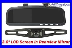 4UCam REARVIEW MIRROR 3.6" TFT Color monitor + Wireless Backup Camera w/ Night Vision