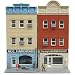HO B/U Ace Hardware/Barber Shop, Lighted w/Figures